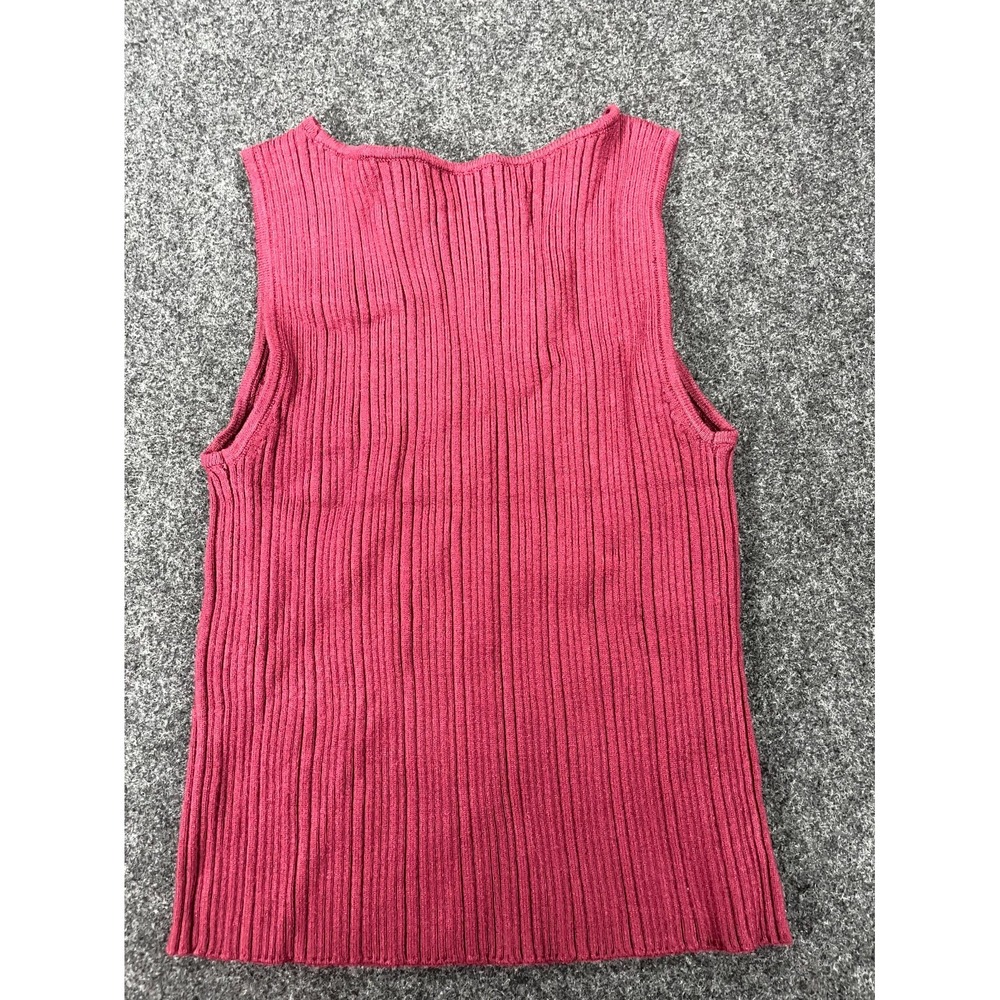 Marled Reunited Clothing Tank Top Women's XS Burgundy Ribbed Knitted Sleeveless